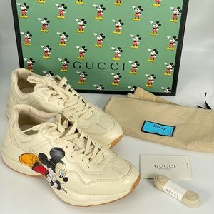 Disney x Gucci Rhyton leather trainers